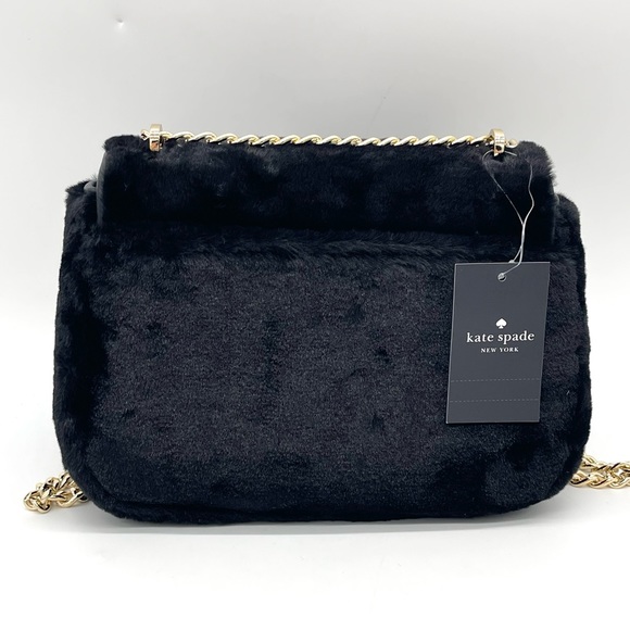 Kate Spade Carey Faux Fur Small Shoulder Bag Black - Picture 4 of 9